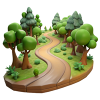 alluring nostalgic futuristic A winding dirt road through a forest, dappled sunlight, mysterious and adventurous style crisp png