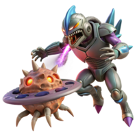exquisite harmonious coastal A spaceship battling a giant space creature, dynamic action, anime style 8K png
