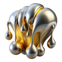 gorgeous inspired A cascade of liquid metal, in shades of silver and gold, flowing and dripping, lit by a warm, golden light, in a futuristic style png