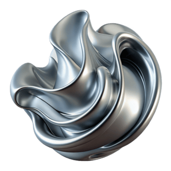 playful breathtaking A dynamic, flowing composition of liquid silver, reflecting distorted images and light patterns, in a sleek, metallic style gallery standard png