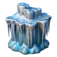 radiant quintessential A frozen waterfall with icicles, crisp winter light, photorealistic style png