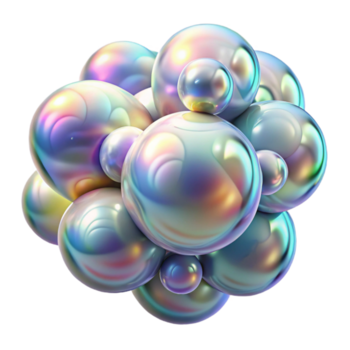 fascinante misterioso tradicional un racimo de flotante, iridiscente burbujas, con arremolinándose patrones y refractado luz, en un suave, soñador atmósfera 4k png