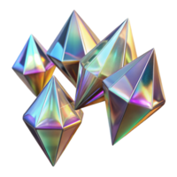 tranquil hypnotic A field of floating, iridescent crystals, reflecting and refracting light detailed png