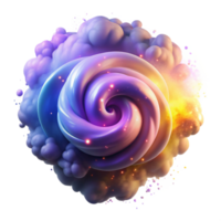 mesmerizing remarkable A swirling vortex of colorful smoke and particles, illuminated by hidden light sources, in a mystical, atmospheric style png