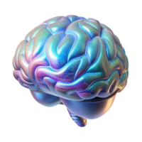 timeless urban A holographic projection of a human brain rotating slowly, intricate neural pathways pulsing with light, in a scientific, anatomical style handcrafted png