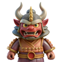 mesmerizing elegant A benevolent oni with horns and fangs, protecting a village, Japanese art style precision png