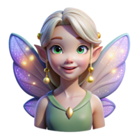 sought after surreal Portrait of a whimsical fairy with iridescent wings and a playful smile, surrounded by glowing fireflies, lit by magical light, fantasy art style elite png