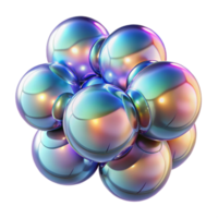 glorious tranquil art deco A cluster of iridescent bubbles, each reflecting a distorted version of the surrounding environment, with a soft, ambient light exclusive png