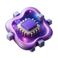 breathtaking quintessential A single, glowing circuit board floating in space, surrounded by swirling nebulae, illuminated by a cosmic, purple light, space opera style png