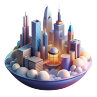calm impressive A futuristic cityscape at dawn, skyscrapers reaching into the clouds, flying vehicles weaving between them, rendered in a pixel art style, sunrise palette authentic png