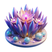 fascinating ethereal abstract A field of blooming, crystalline flowers, emitting a soft, otherworldly glow, with soft, diffuse lighting, in a fantasy style original png