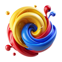 alluring signature A dynamic composition of swirling, brushstrokes and splatters, in a vibrant, primary color palette, lit by a bright, studio light, in an action painting style png