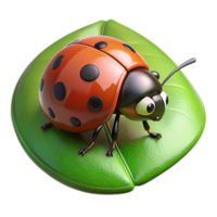 distinguished abstract A tiny ladybug crawling on a green leaf, illuminated by macro photography lighting, rendered in extreme detail exclusive png