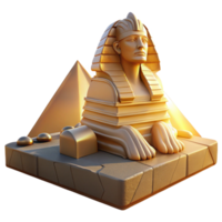 notable urban A majestic sphinx guarding a pyramid, bathed in the golden light of the setting sun, ancient Egyptian art style top tier png