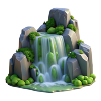 glorious dynamic coastal A cascading waterfall tumbling over moss covered rocks, soft diffused lighting, Romantic style exclusive png