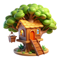 exquisite intense victorian A whimsical treehouse nestled in the branches of a giant tree, warm sunlight filtering through the leaves, detailed and cozy style museum quality png