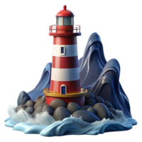 impressive nostalgic rustic A towering lighthouse on a rocky coast, dramatic waves crashing, stormy weather, dramatic lighting, realistic, 4K png