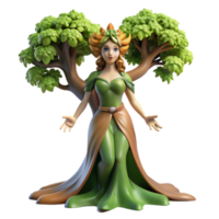 magnificent vintage An elegant dryad emerging from a giant oak tree, dappled sunlight filtering through the leaves, painted in the style of Alphonse Mucha fine detail png