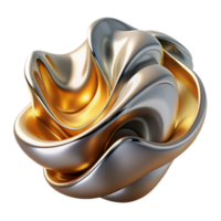 pristine rare A flowing, liquid metal sculpture, in shades of chrome and gold, with high contrast, studio lighting, reflecting abstract shapes png