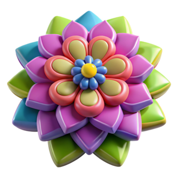 pittoresk distingerad en fält av vibrerande, geometrisk blommor, varje med en unik mönster och Färg, anordnad i en mosaik- mönster. op konst stil png