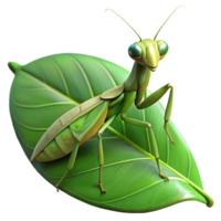 nostalgic pristine A camouflaged praying mantis on a leaf, natural jungle lighting, depicted in a macro photography style 8K png