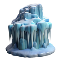 immaculate exceptional A frozen waterfall with icicles, crisp winter light, photorealistic style png