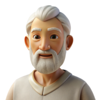 splendid sought after Portrait of an elderly man with weathered skin and a long white beard, wearing a simple linen tunic, lit by soft, diffused natural light png