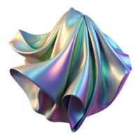gorgeous playful retro A shimmering, iridescent fabric, draped and folded in abstract shapes, with a soft, ethereal glow top tier png