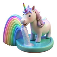 stunning signature A mystical unicorn drinking from a crystal clear waterfall, soft rainbow lighting, dreamlike style png