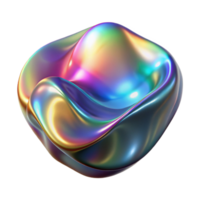 wonderful celebrated A shimmering, holographic surface, reflecting distorted, abstract shapes, with a vibrant, multi colored light source png