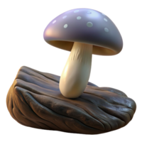 sumptuous reflective rustic A mushroom growing on a fallen log, close up, dark and moody lighting, macro photography style gallery standard png