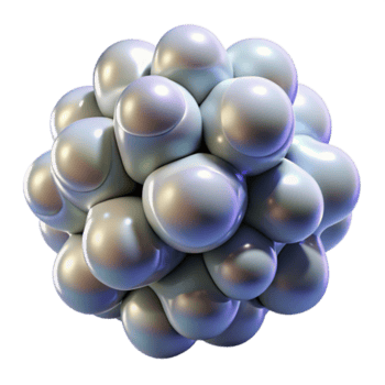 joyeux immaculé une grappe de amorphe blobs avec une nacré éclat, morphing et palpitant avec un interne lumière source. BIO, abstrait expressionniste style studio qualité png