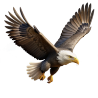 sumptuous unforgettable A majestic bald eagle soaring through the sky, dramatic clouds, realistic rendering png