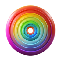 whimsical extraordinary A series of concentric circles, radiating outwards, in a vibrant, rainbow gradient, lit by a pulsating, rhythmic light, in an Op Art style flawless png