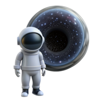 mesmerizing acclaimed A lone astronaut gazing at a colossal black hole, stars swirling around it, depicted in a photorealistic style with cosmic dust particles png