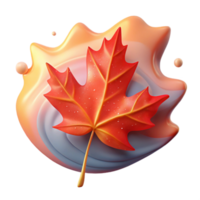 unparalleled abstract A single, perfect red maple leaf falling against a backdrop of a swirling autumnal nebula, lit by the soft glow of a dying star. Artstation trending, hyperrealistic, 8k exclusive png
