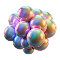 timeless industrial A field of iridescent bubbles floating in zero gravity, illuminated by a soft, multicolored light source fine detail png