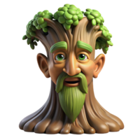 radiant futuristic Portrait of a wise old tree with a face carved into its bark, dappled sunlight, fantasy style flawless png