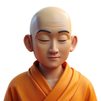 standout vintage Portrait of a serene monk in flowing orange robes, their eyes closed in meditation, lit by the soft glow of candlelight exclusive png