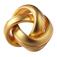 sought after abstract Interlocking rings of polished gold, reflecting a distorted environment, with realistic lighting, in an art deco style 4K png