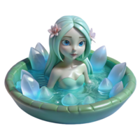 breathtaking quintessential A serene water nymph floating in a crystal clear pond, soft lighting, fantasy art style png