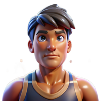 impressive mysterious traditional Portrait of a determined athlete with sweat dripping from their brow, their muscles tense and powerful, lit by the bright stadium lights expertly shot png