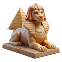 distinctive modern A majestic sphinx with the head of a lion and the body of an eagle, perched atop a pyramid, under a starry night sky. Ancient Egyptian style studio quality png