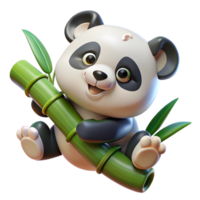 radiant renaissance A playful panda cub rolling in bamboo leaves, soft lighting, adorable style precision png