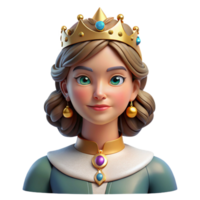 unforgettable avant garde Portrait of a regal queen with a crown of jewels and a commanding presence. Royal portrait lighting. Classical art style precision png
