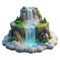 dazzling industrial A cascading waterfall plunging into a misty valley, romantic style, soft diffused lighting luxury png
