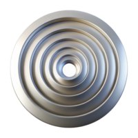 distinctive futuristic A series of concentric circles, radiating outwards, with a metallic sheen, in a futuristic, minimalist style studio quality png
