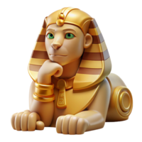 enchanting distinguished A stoic sphinx posing a riddle, desert setting, harsh sunlight, Egyptian art style png
