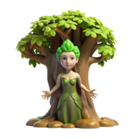 magnificent gothic A dryad emerging from an ancient oak tree, dappled sunlight, Pre Raphaelite style 8K png