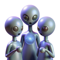 dreamy immaculate A group of aliens communicating through telepathy, ethereal lighting, abstract style high quality png